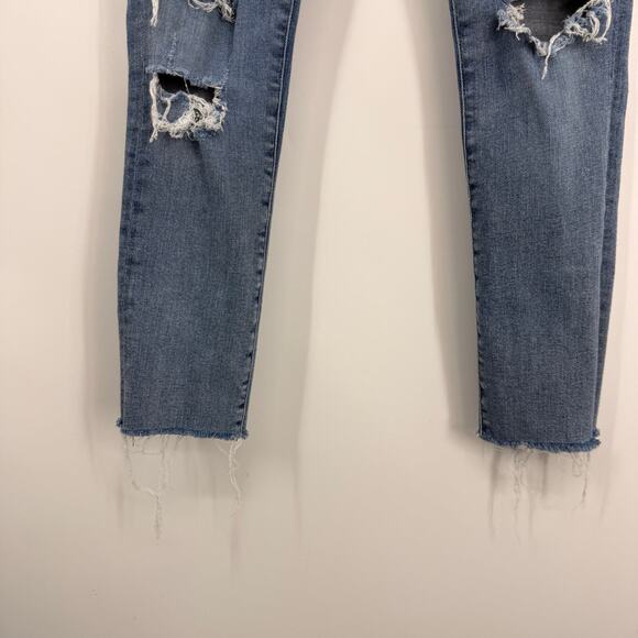 Agolde Sophie Skinny Jeans Size 26 Distressed Ripped Blue Stretch Denim - Picture 8 of 15